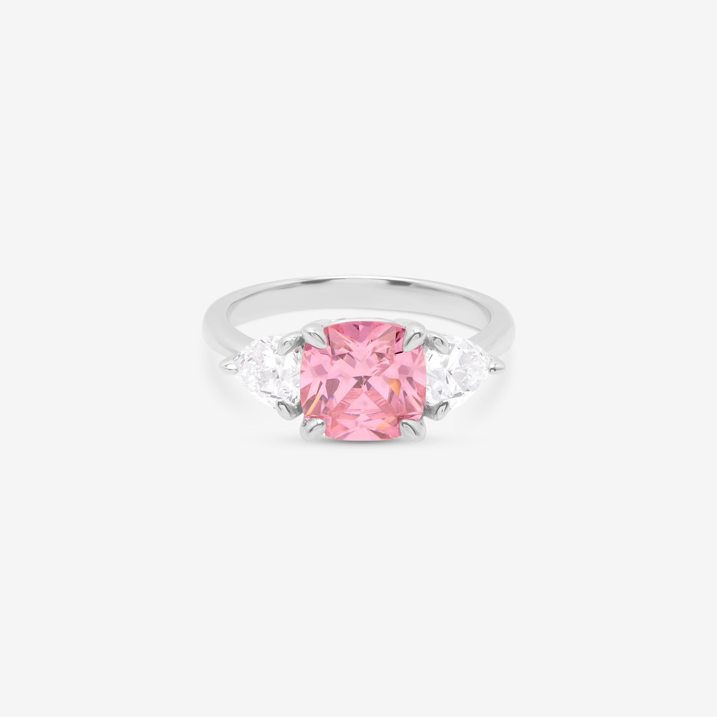 Rosette Morganite Heart Ring