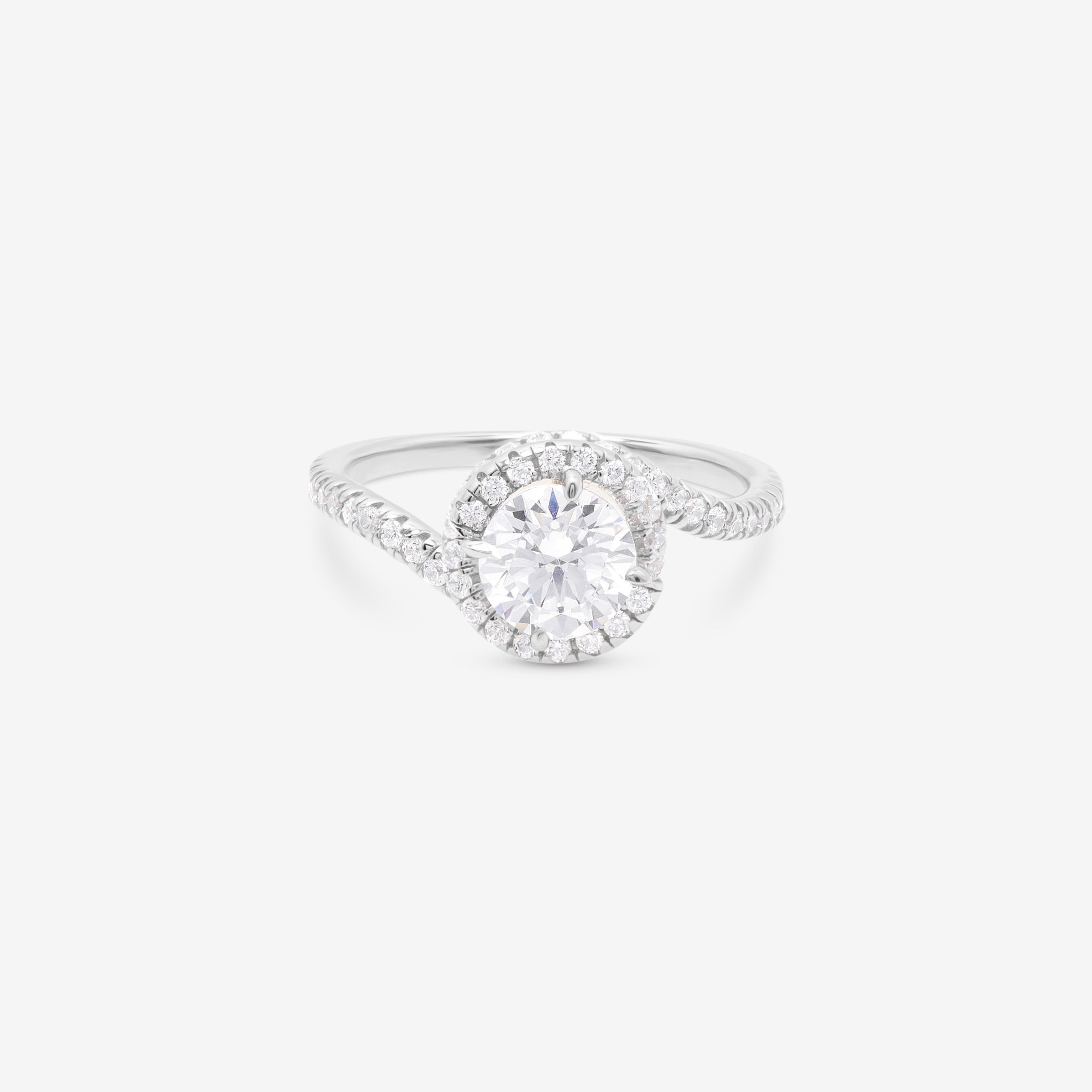 Brilliance Round Pavé Halo Ring
