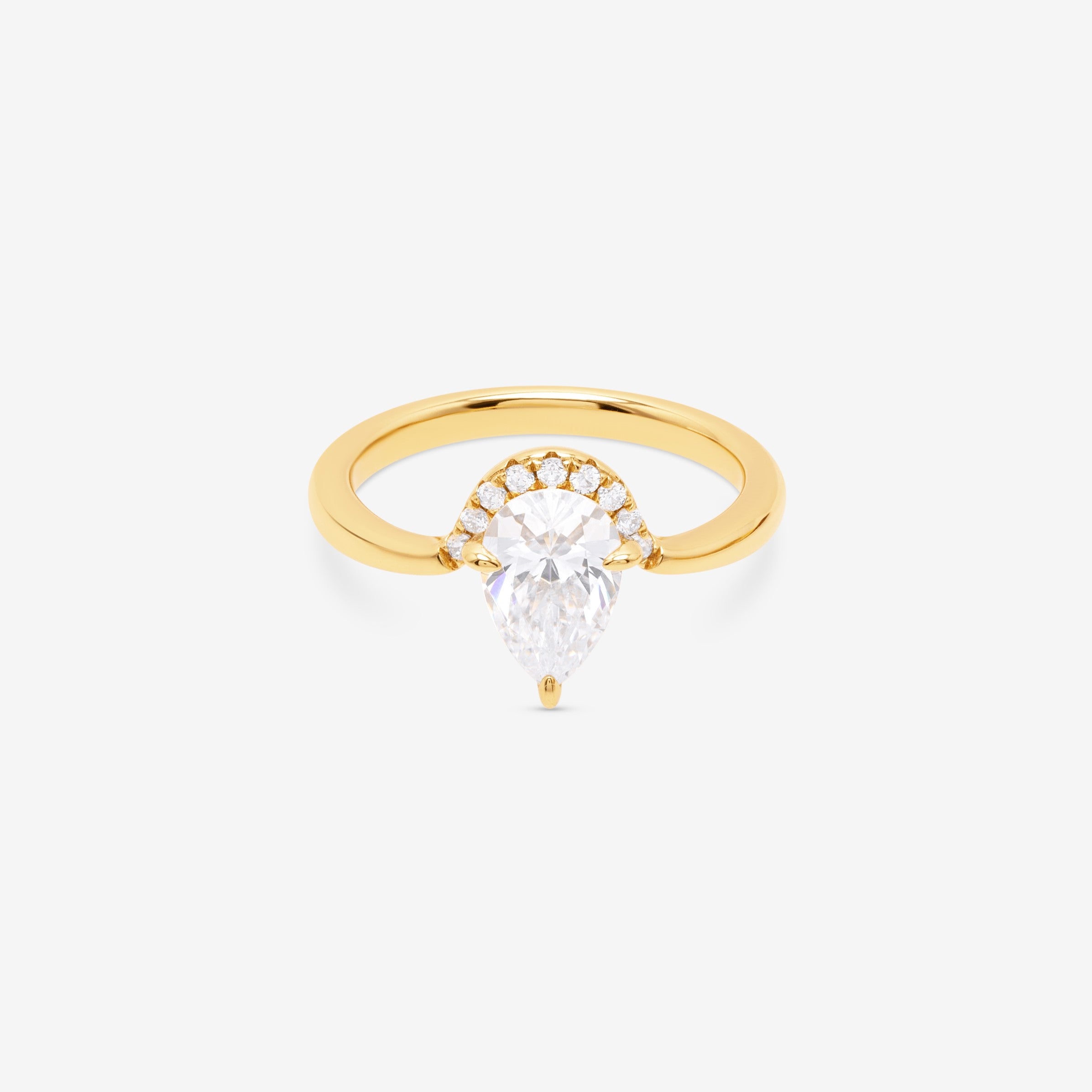 Teardrop Pear Diamond Pavé Ring