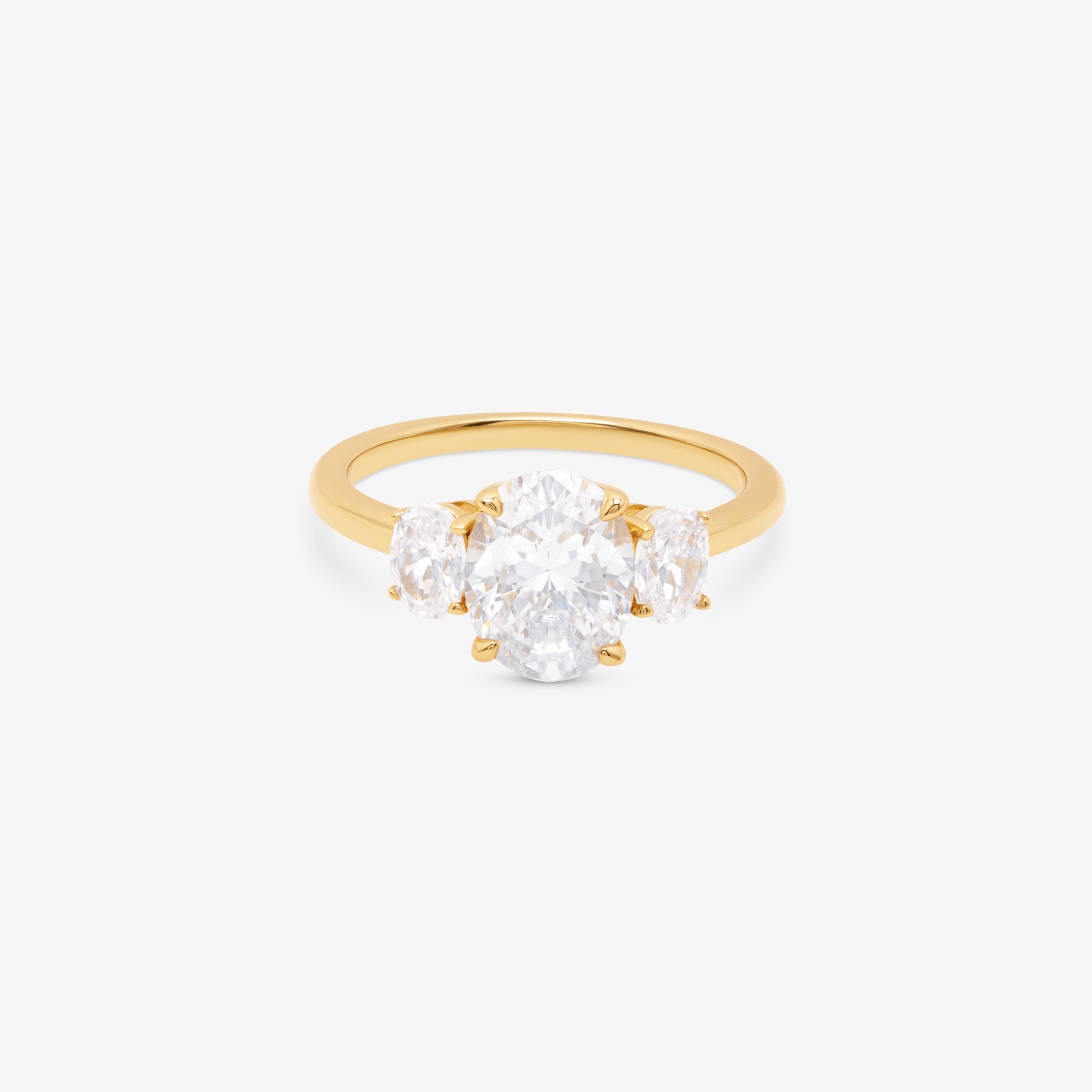 Oval Three Stone Engagement Ring