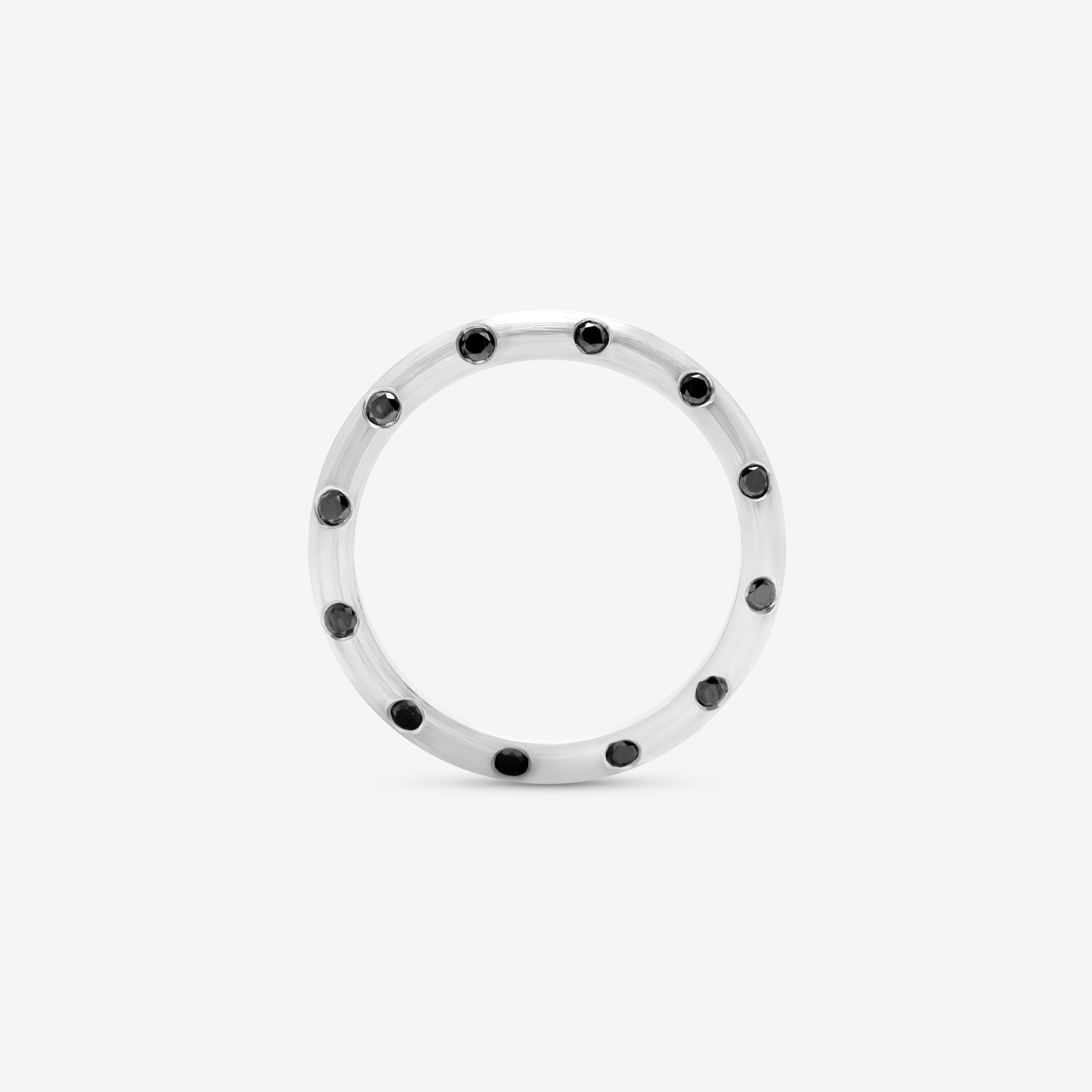 Midnight Black Diamond Silver Band