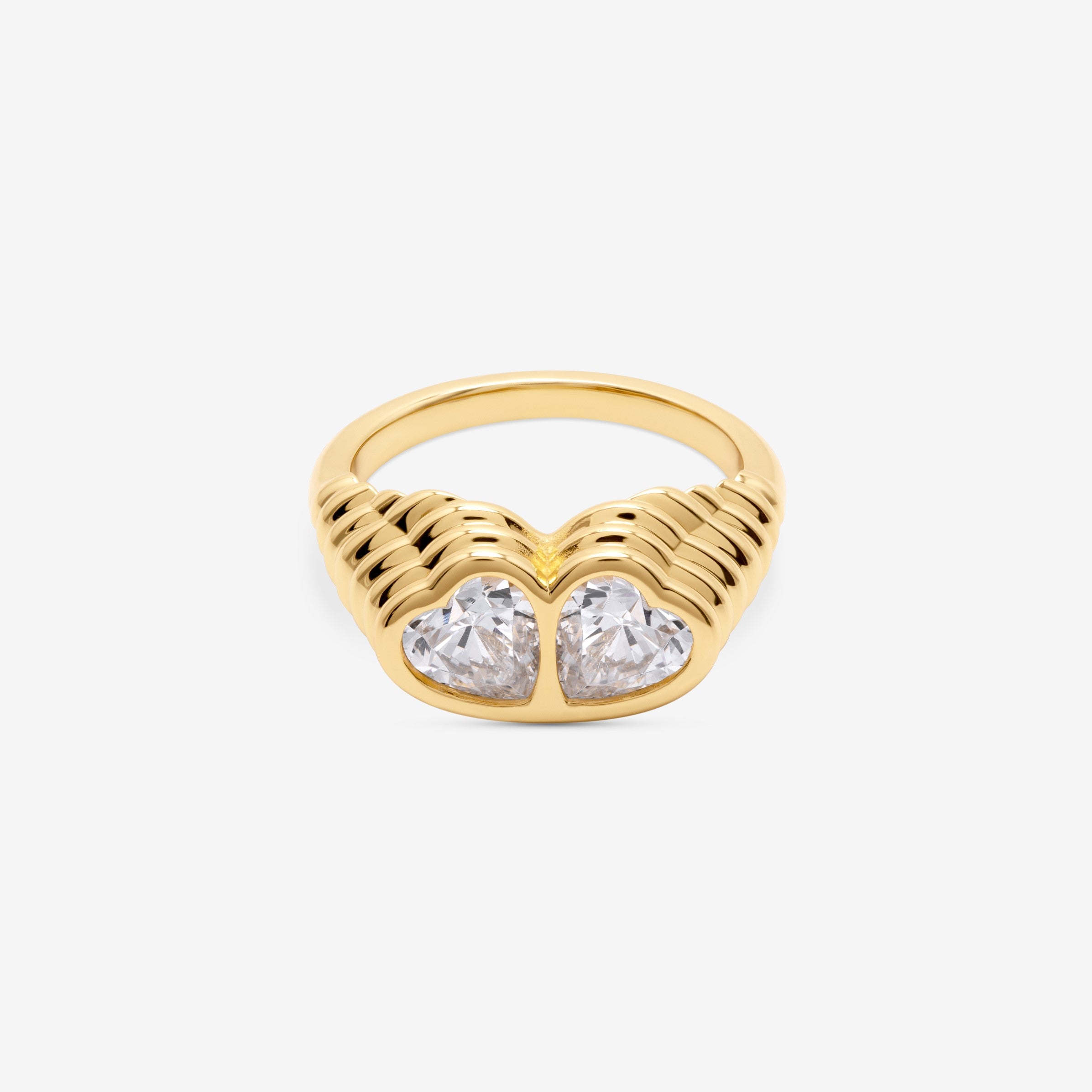 Devotion Double Heart Lab Diamond Ring