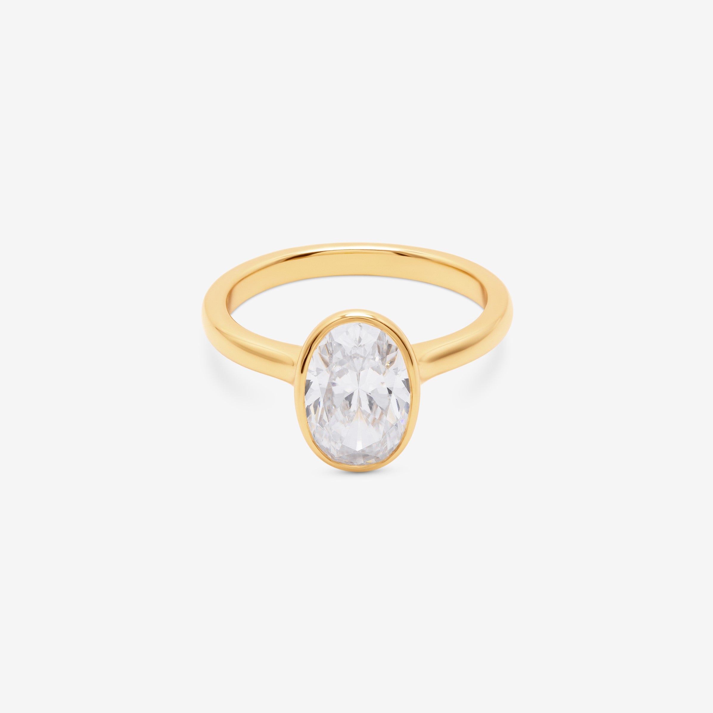 Solara Bezel Oval Lab Diamond Ring