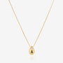 Nik Jewellery personalized 14K gold teardrop initial necklace with diamond accent on 16 inch chain.