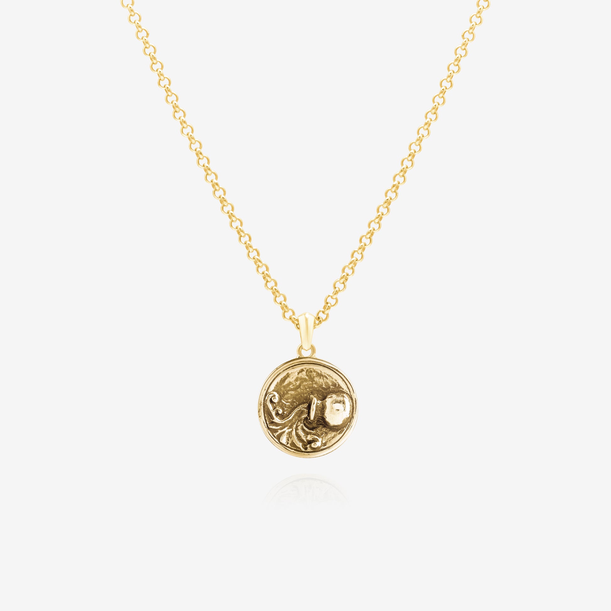 Aquarius zodiac sign pendant necklace in gold, unisex jewelry NIK Jewellery Canada
