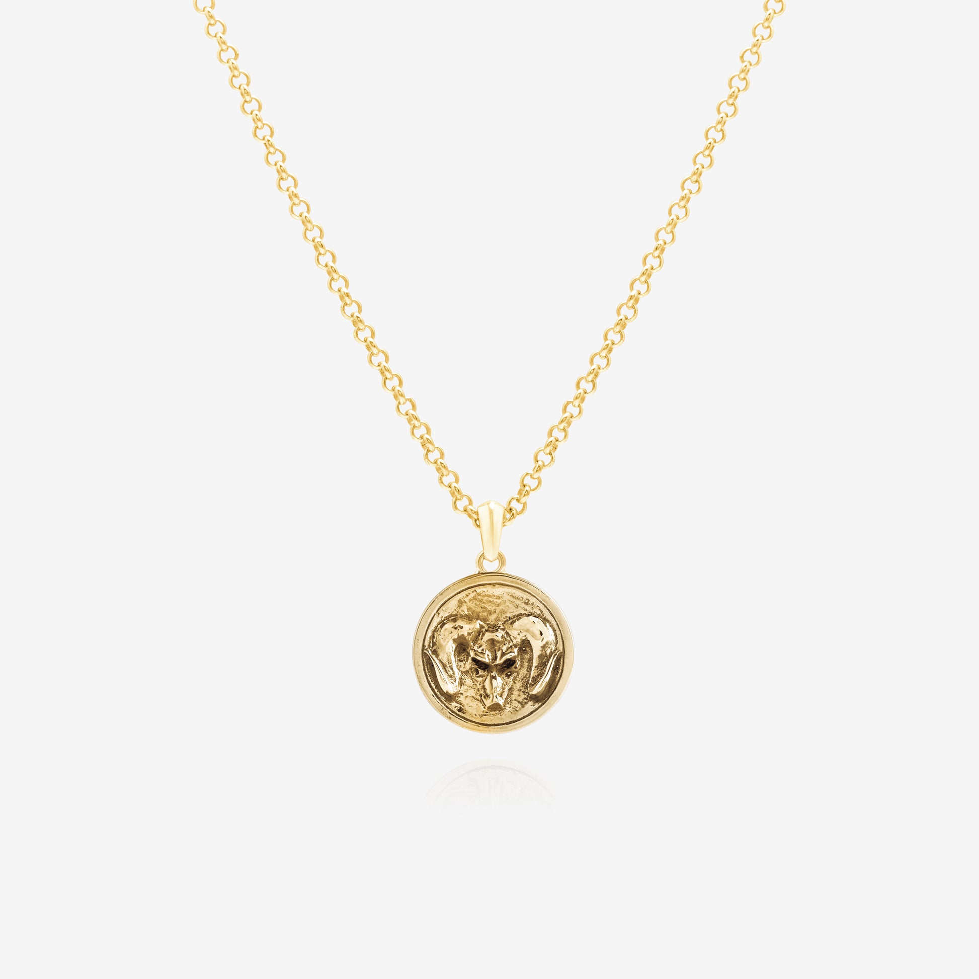 Aries zodiac sign pendant necklace in gold, unisex jewelry NIK Jewellery Canada