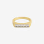 Baguette Bezel Set ring in 18k gold with lab-grown baguette diamonds, unisex jewelry NIK Jewellery Canada