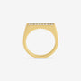 Baguette Bezel Set ring top view in 18k gold showing channel-set baguette diamonds, unisex jewelry NIK Jewellery Canada