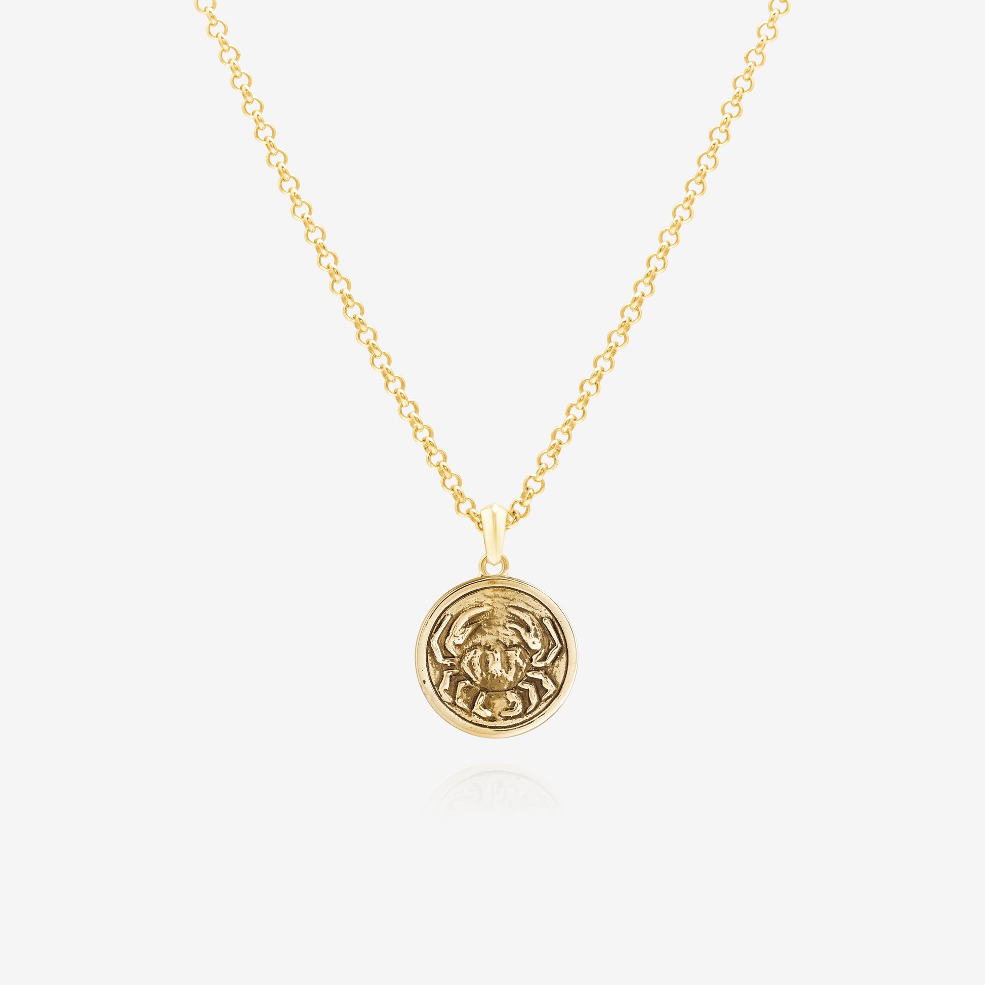 Cancer zodiac sign pendant necklace in gold, unisex jewelry NIK Jewellery Canada