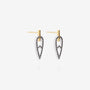 Cypress Earring side view in 18k gold with lab diamonds, unisex jewelry NIK Jewellery Canada