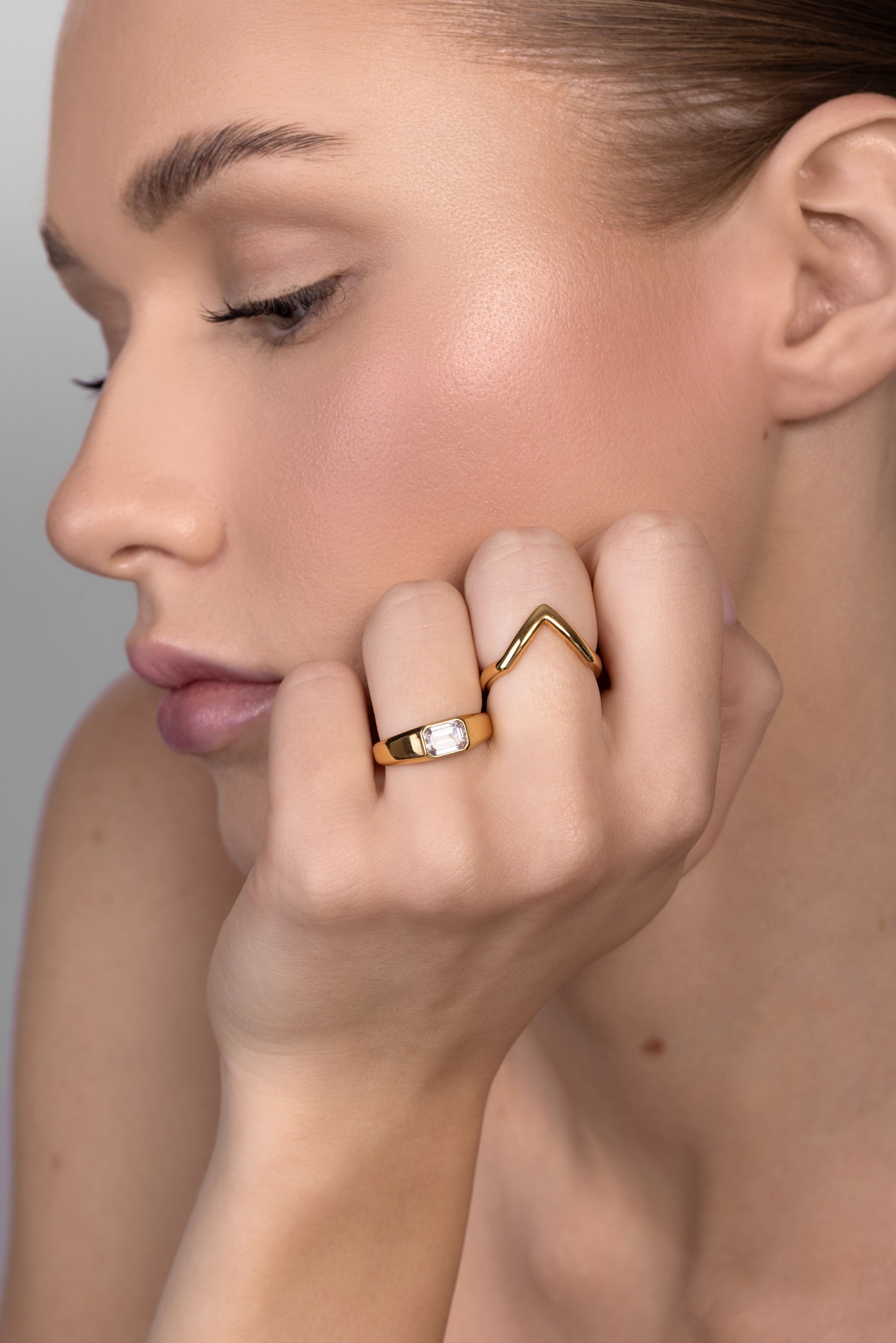 Serenity Emerald Cut Bezel Ring