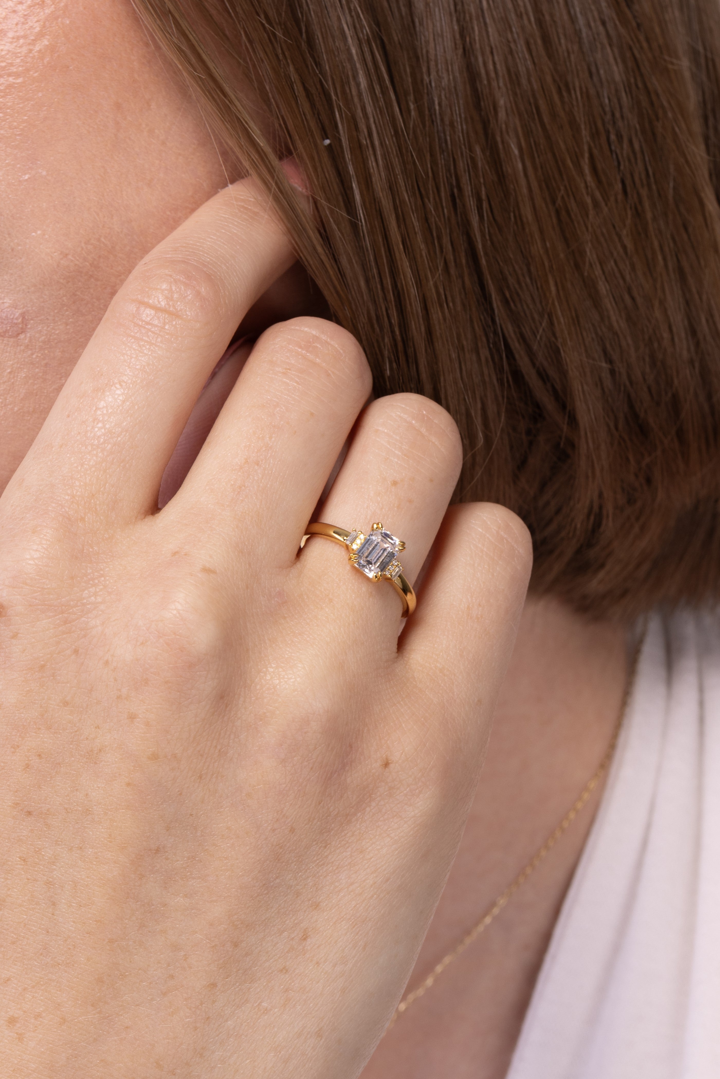 Symmetry Emerald Diamond Ring