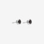 Side view of Groove Earring 5 mm black diamond stud in 925 sterling silver, unisex jewelry by NIK Jewellery in Canada