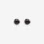 Groove Earring 5 mm black diamond stud in 925 sterling silver, unisex jewelry by NIK Jewellery in Canada
