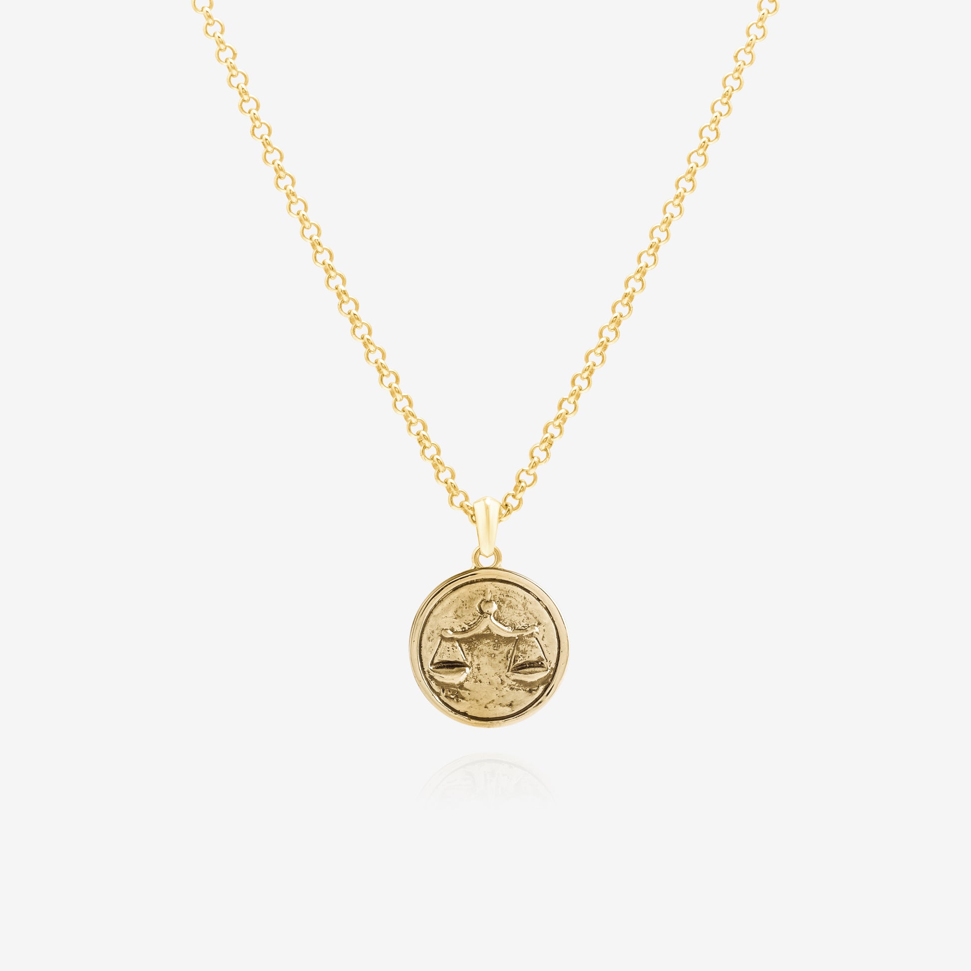Libra zodiac sign pendant necklace in gold, unisex jewelry NIK Jewellery Canada
