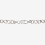 Nik Jewellery 7.5 mm silver curb chain necklace, lobster clasp and end link detail.
