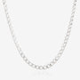 Nik Jewellery 7.5 mm 22 inch silver curb chain necklace, full front view.