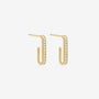 Nik Jewellery Axis 14K gold lab-grown diamond pavé curve earrings, angled view showing U-shaped design and post back.