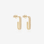 Nik Jewellery Axis 14K yellow gold pavé curve earrings with lab-grown diamonds, front view.