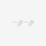 Nik Jewellery Celeste 14K white gold lab-grown diamond wing stud earrings, front detail showing pavé setting.