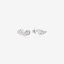Nik Jewellery Celeste 14K white gold lab-grown diamond wing stud earrings, angled view with post back.