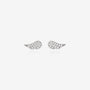 Nik Jewellery Celeste 14K white gold wing stud earrings with lab-grown pavé diamonds, pair view.