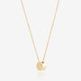 Nik Jewellery Lumen 18K gold bezel diamond necklace, back view of solid polished pendant and chain.