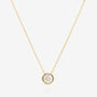 Nik Jewellery Lumen 18K yellow gold necklace with 0.57ct round bezel-set diamond, full front view.
