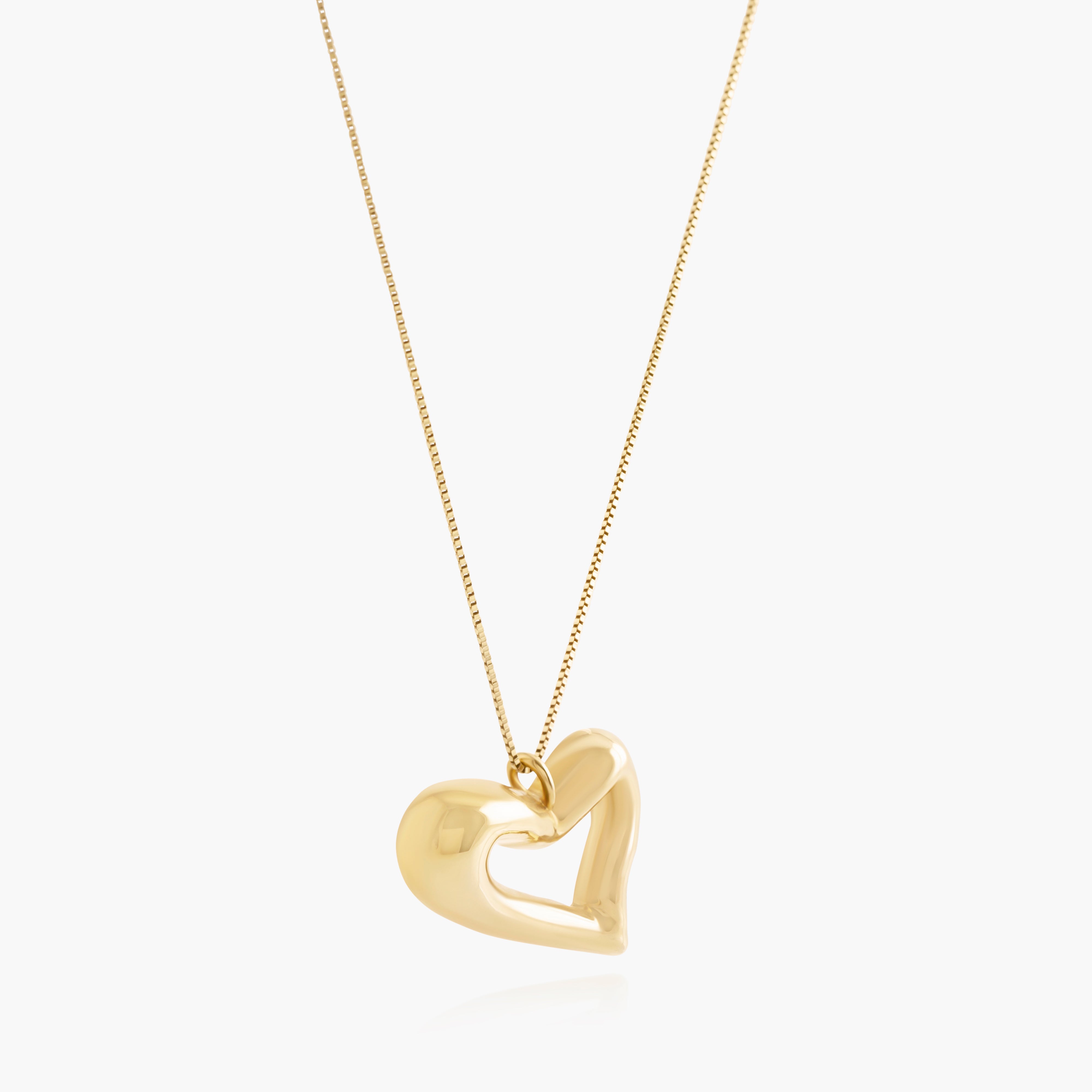 Seren Gold Vermeil Open Heart Pendant Necklace | Nik Jewellery