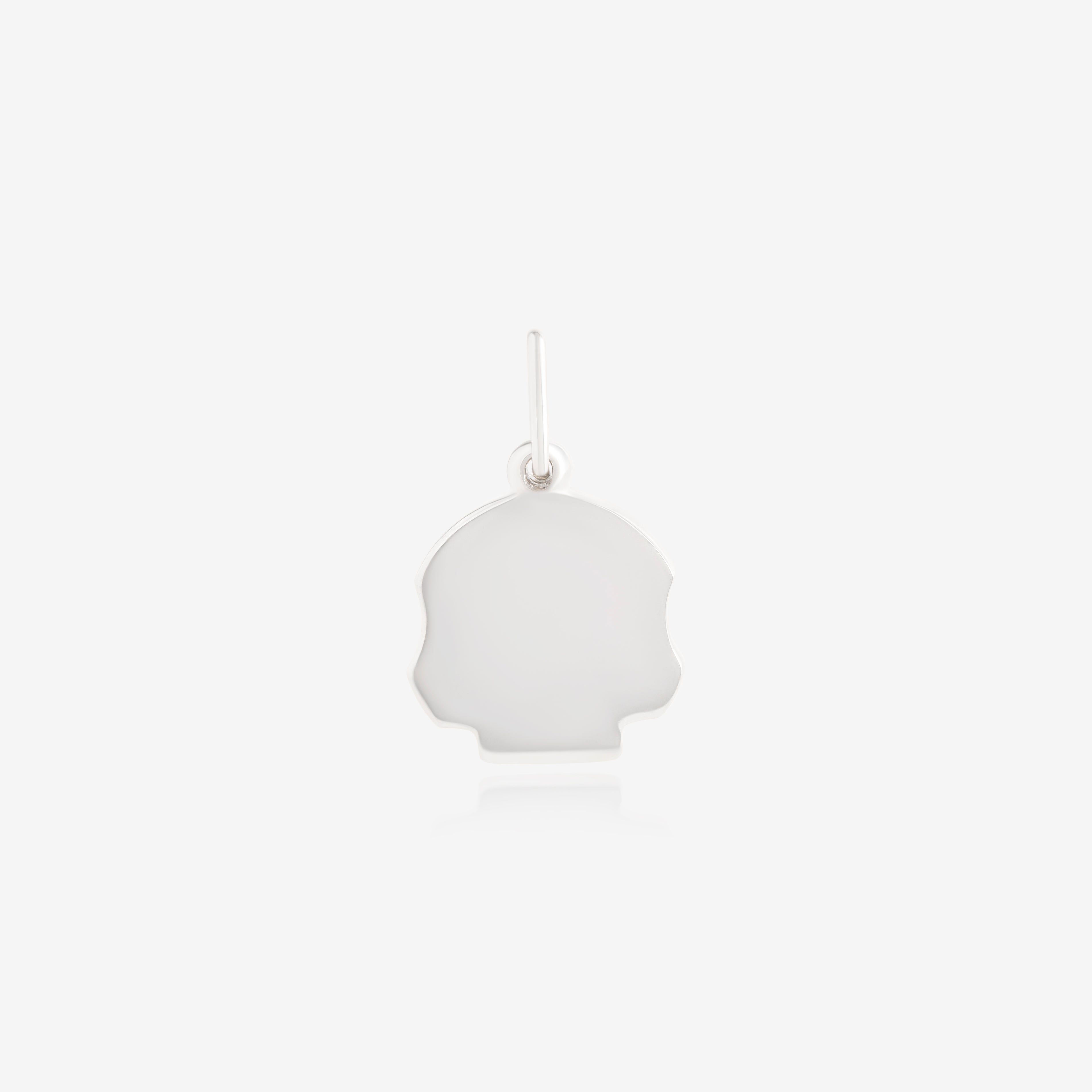 Nik Jewellery 925 sterling silver skull pendant for men, Back view showing smooth polished finish.