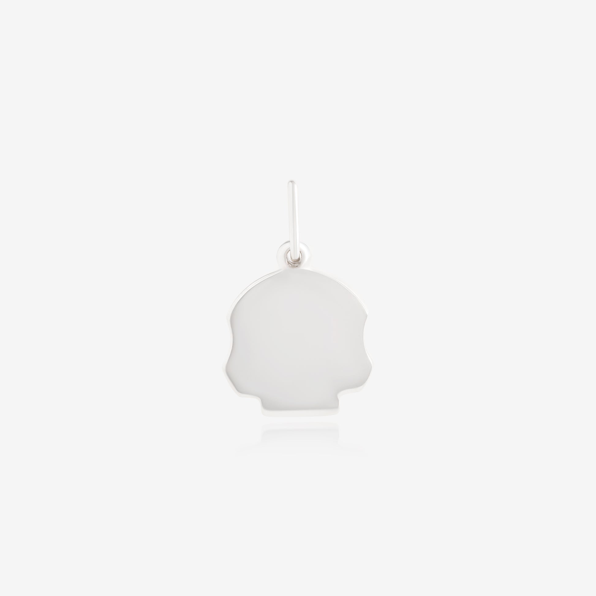 Nik Jewellery 925 sterling silver skull pendant for men, Back view showing smooth polished finish.