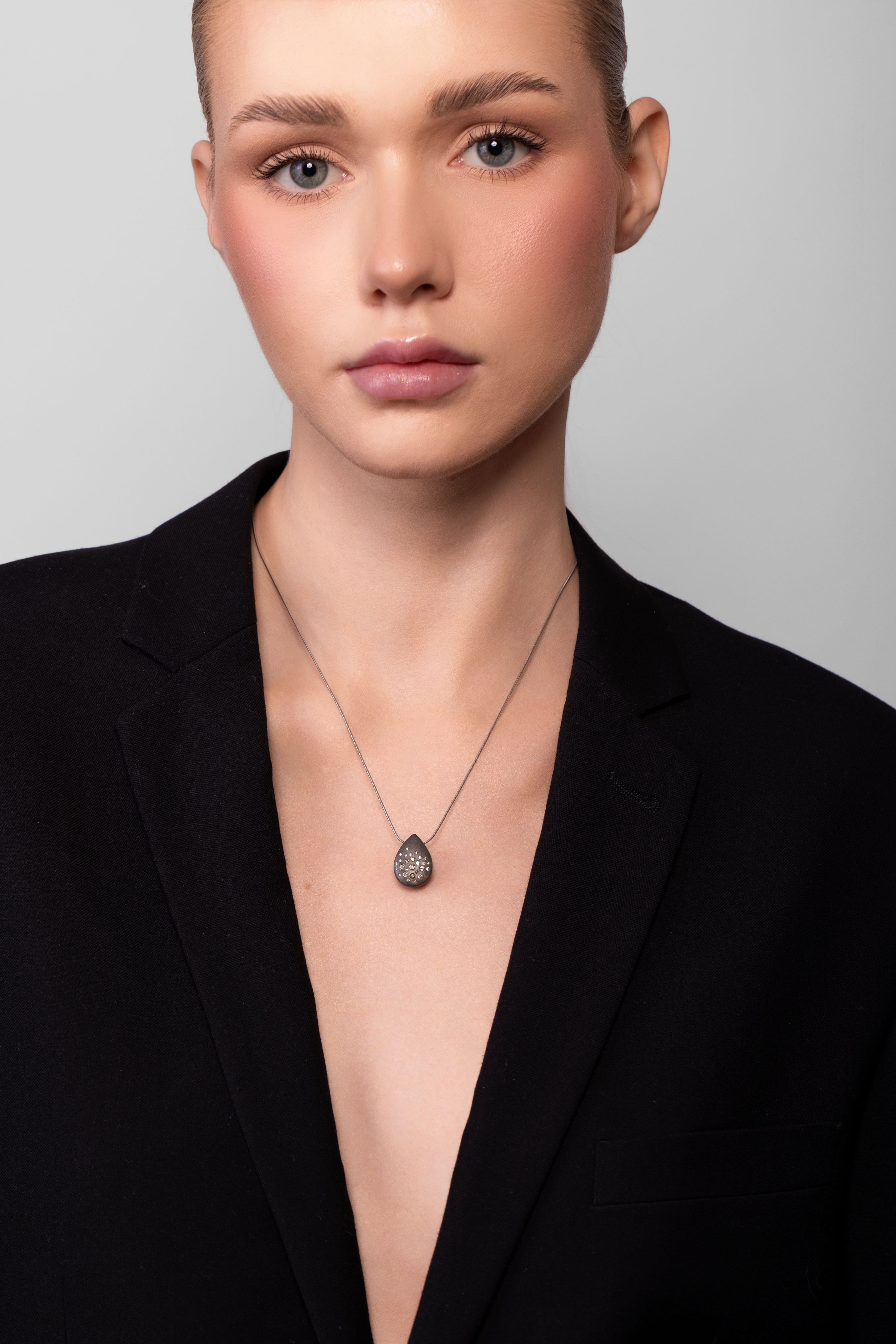 Ember Champagne Diamond Pear Pendant