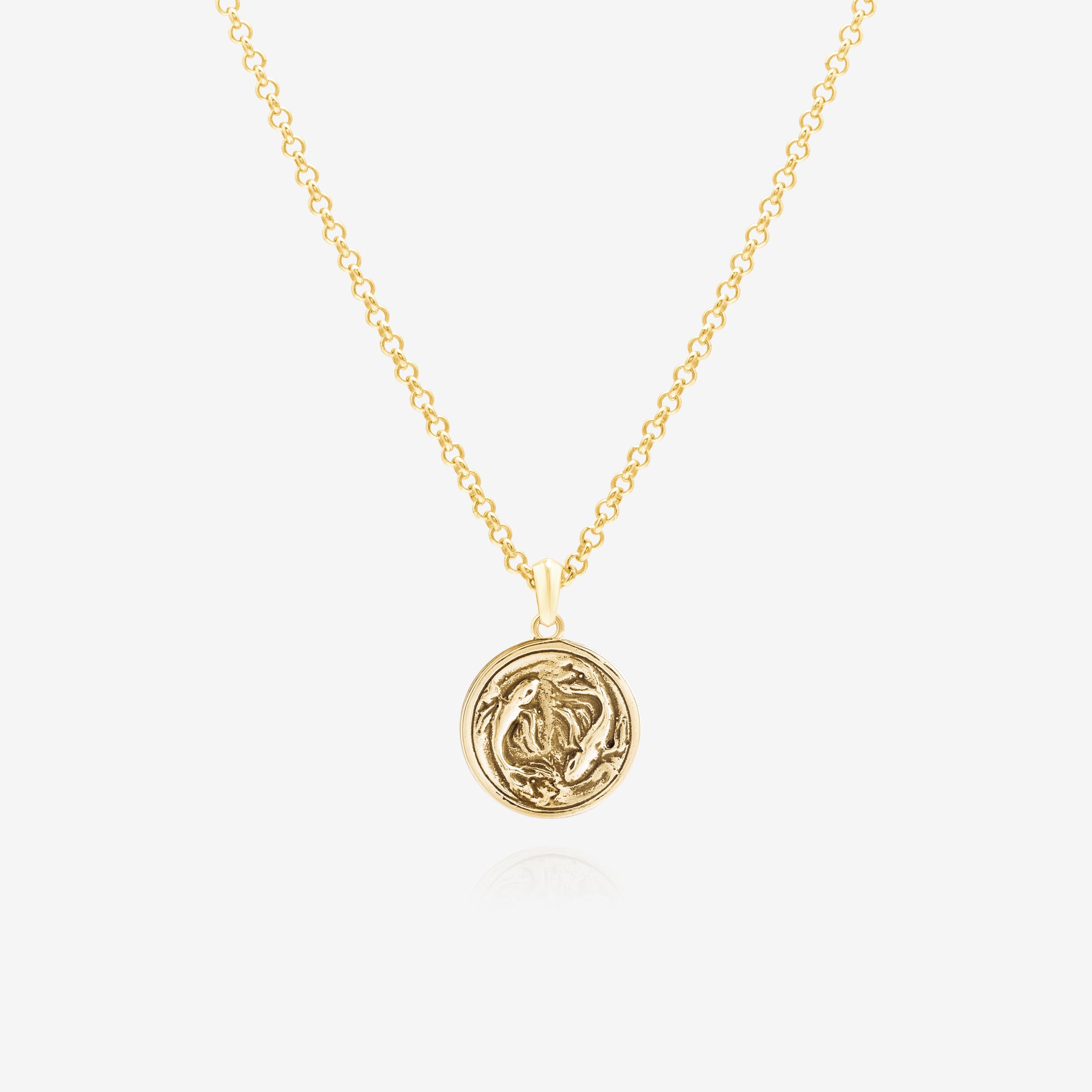 Pisces zodiac sign pendant necklace in gold, unisex jewelry NIK Jewellery Canada